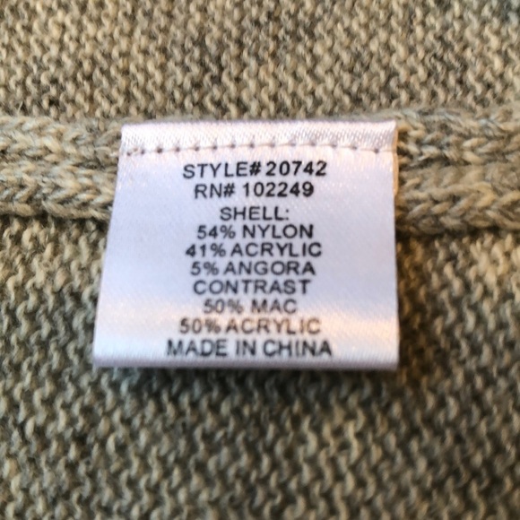 SKIES ARE BLUE  Open Front Waterfall Style Gray Knit Vest Faux Fur Trim Women Sm - Picture 13 of 16